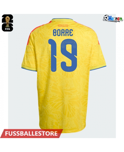 Günstige Kolumbien Rafael Santos Borre #19 Heimtrikot WM 2026 Kurzarm